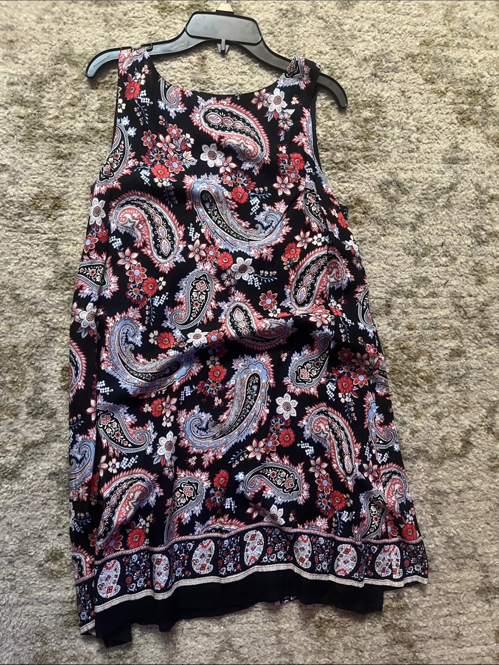 J. Jill Navy Floral Paisley Sleeveless Dress